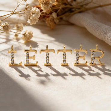 Gold Letter Charms for DIY Jewelry, Personalized Initial Necklace or Bracelet, Alphabet Charm, DIY Accessories (GB-723)