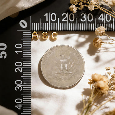 10pcs Gold Initial Stud Earrings, Mini Alphabet Letter Earrings, Wholesale Minimalist Jewelry, Dainty Personalized Ear Studs (GB-4221)