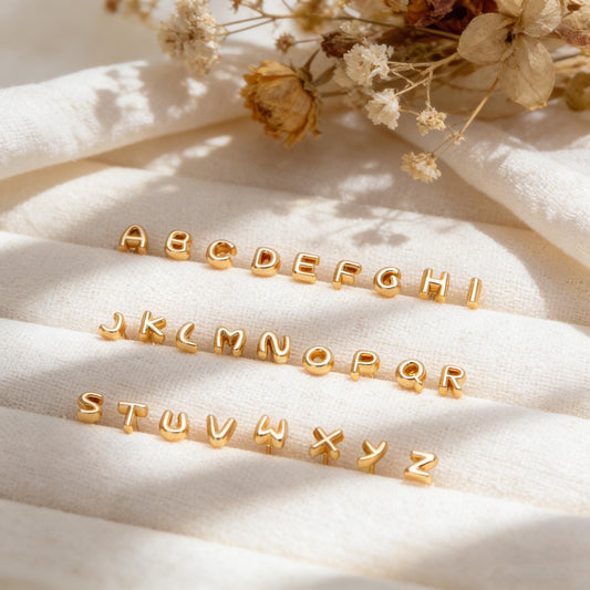 10pcs Gold Initial Stud Earrings, Mini Alphabet Letter Earrings, Wholesale Minimalist Jewelry, Dainty Personalized Ear Studs (GB-4221)