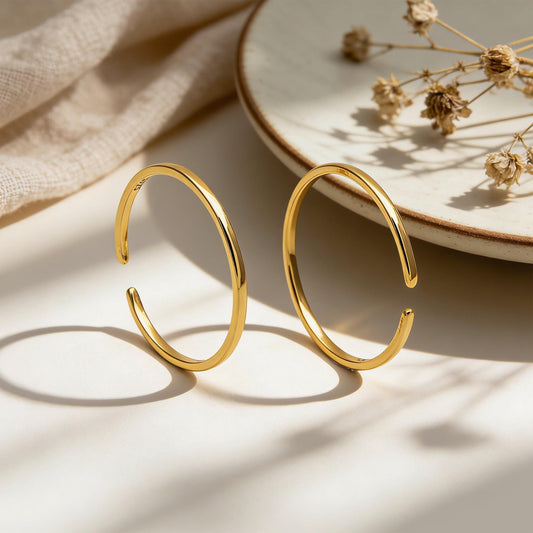 Sterling Silver Minimalist Ring, Dainty Gold/ Silver Adjustable Ring (#CY-058)/ 1 piece