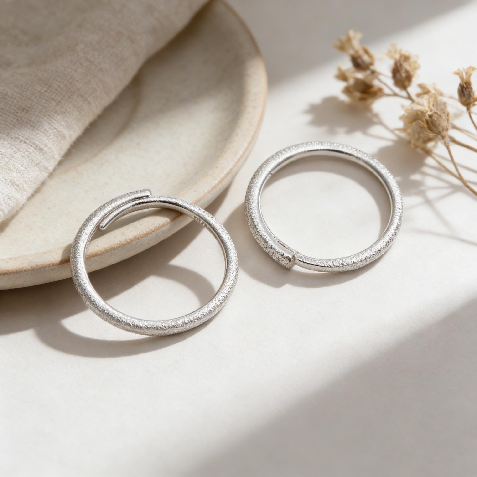 Stardust Sterling Silver Finger Ring, Gold/ Silver Adjustable Minimalist Ring (#CY-059)/ 1 piece