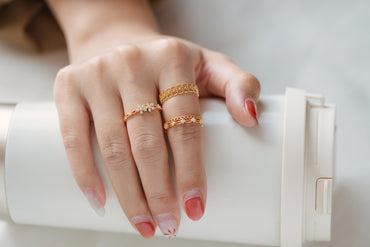 4pcs Gold/ Silver Tone Lace Finger Ring, Gold/ Rhodium plated Brass, Gift for Her, Stackable Ring, Minimalist Ring(#JZ-001)
