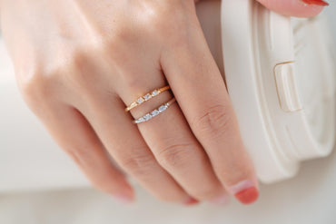4pcs CZ Pave Gold/ Silver Minimalist Ring, Dainty Ring, Thin Ring, Stackable Ring (#JZ-005)