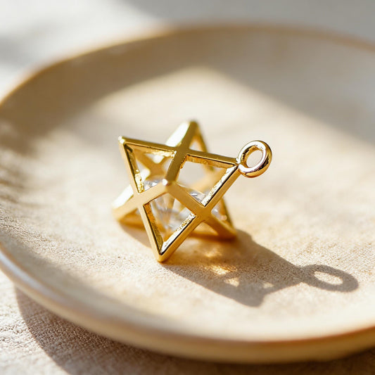 4pcs Gold 8-Point Star Pendant, Geometric Charm for DIY Jewelry (GB-173)