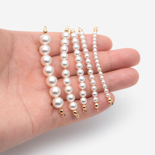 Glass Pearl Connectors for DIY Jewelry, Bracelet & Necklace Making (GB-4774)