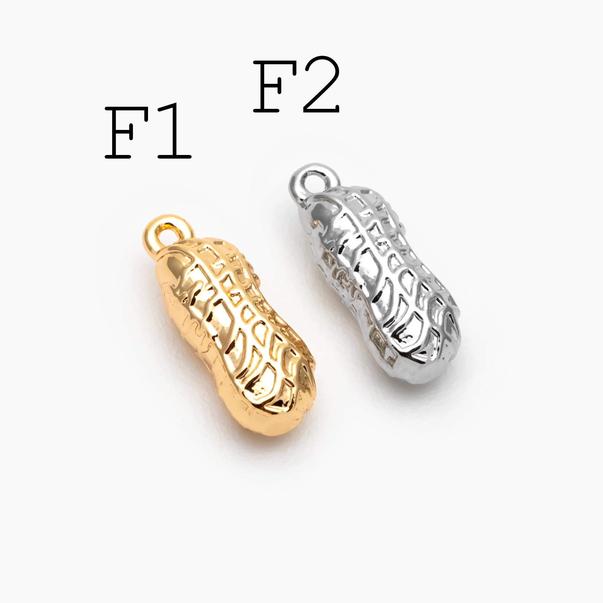 10pcs Gold/ Silver Nut Charms , 18K Gold/ Rhodium plated Brass, Jewelry Making, Diy Material, Jewelry Supplies (GB-4589)
