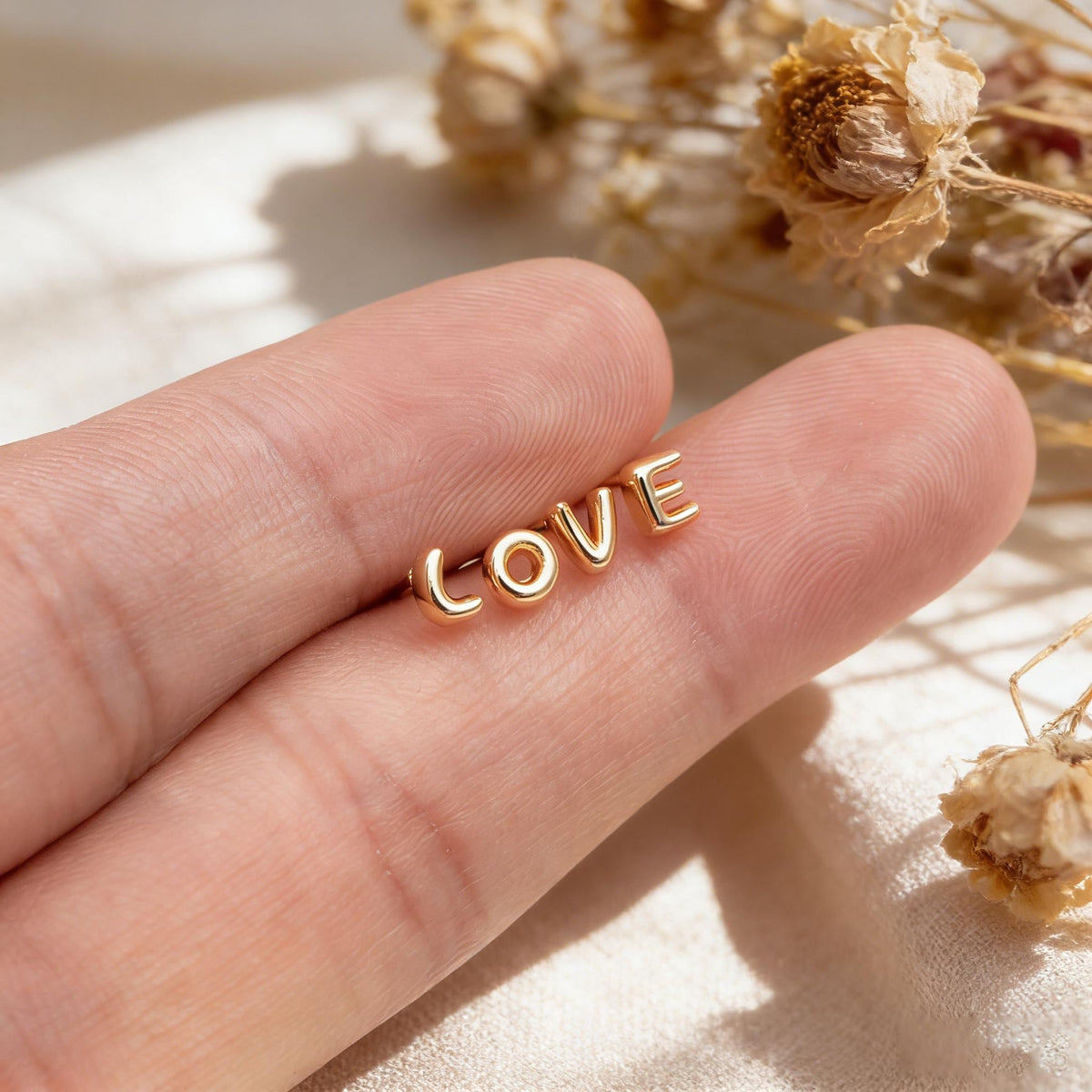 10pcs Gold Initial Stud Earrings, Mini Alphabet Letter Earrings, Wholesale Minimalist Jewelry, Dainty Personalized Ear Studs (GB-4221)