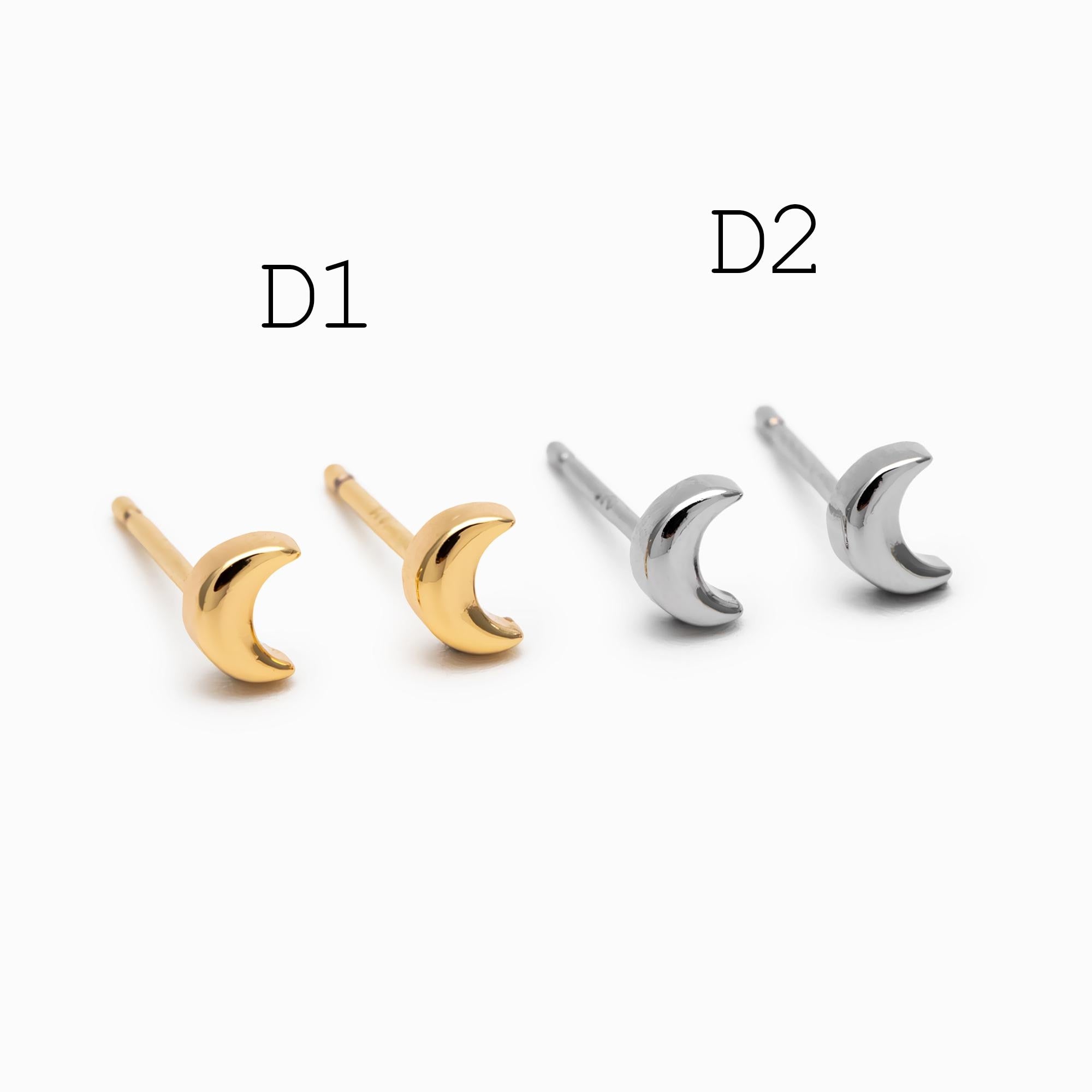 10pcs Minimalist Gold Stud Earring - Sun, Moon, Star Styles (#GB-3041)