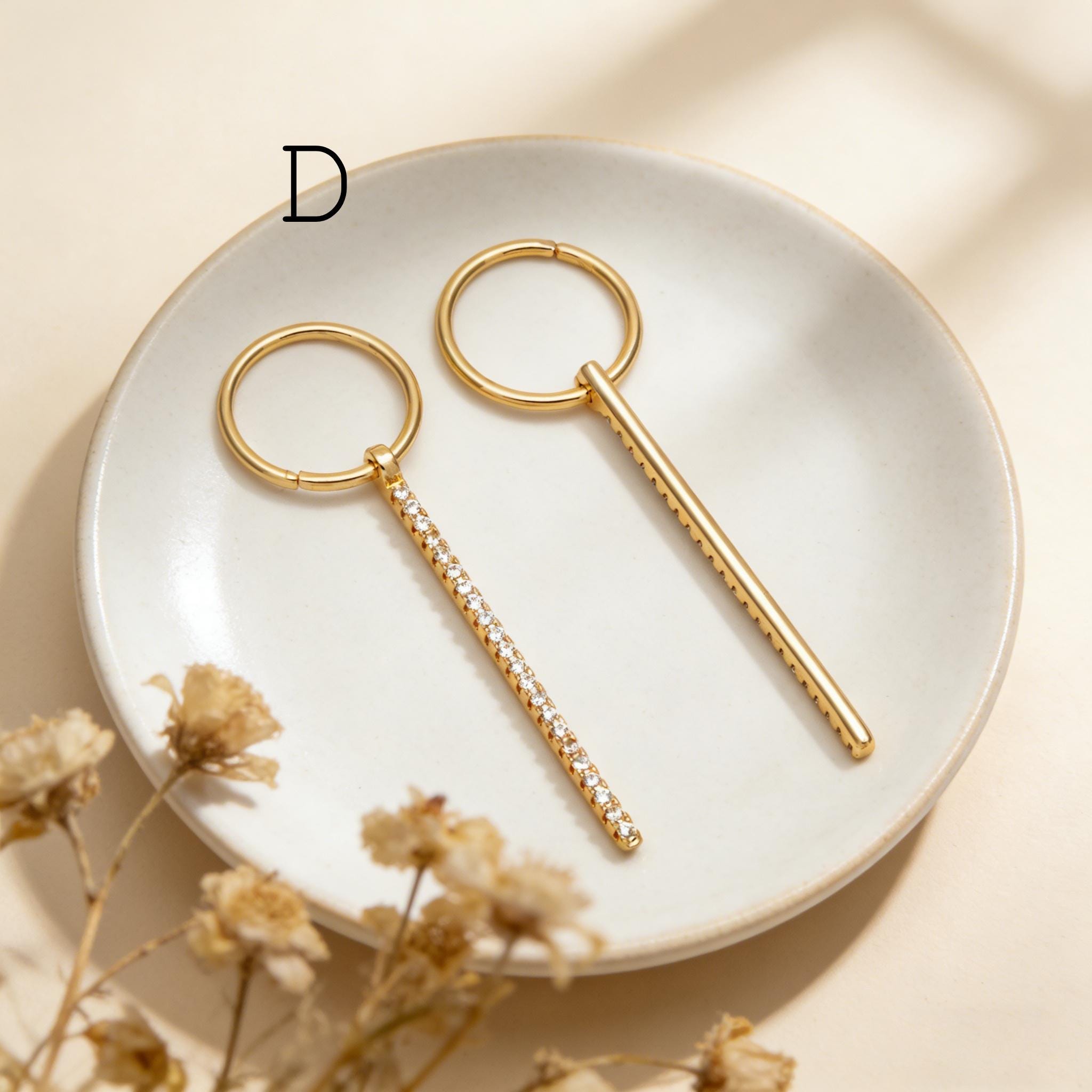 4pcs Gold/ Silver Chain Tassel Charms, CZ Pave Taseel, 18K Gold/ Rhodium plated Chain Pendants (GB-1234)