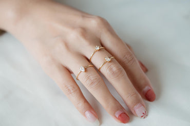4pcs CZ Pave Gold/ Silver Minimalist Ring, Dainty Ring, Thin Ring, Weeding Ring (#JZ-014)