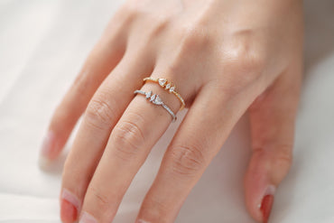 4pcs CZ Pave Gold/ Silver Heart Ring, Dainty Rings, Adjustable Ring, Statement Ring (#JZ-004)
