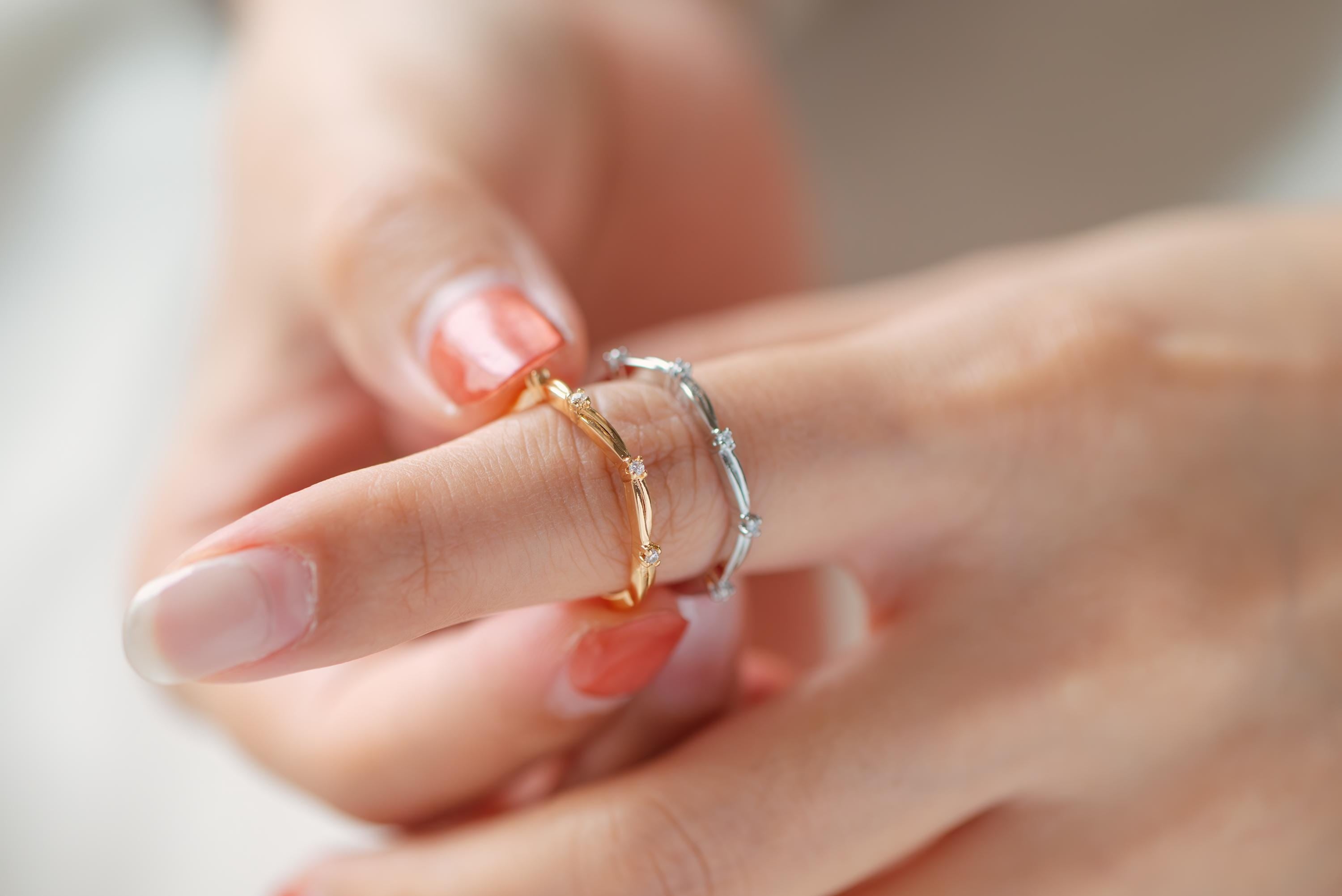 4pcs CZ Pave Finger Ring, Gold/ Rhodium plated Brass, Gift for Her, Stackable Ring, Minimalist Ring(#JZ-006)