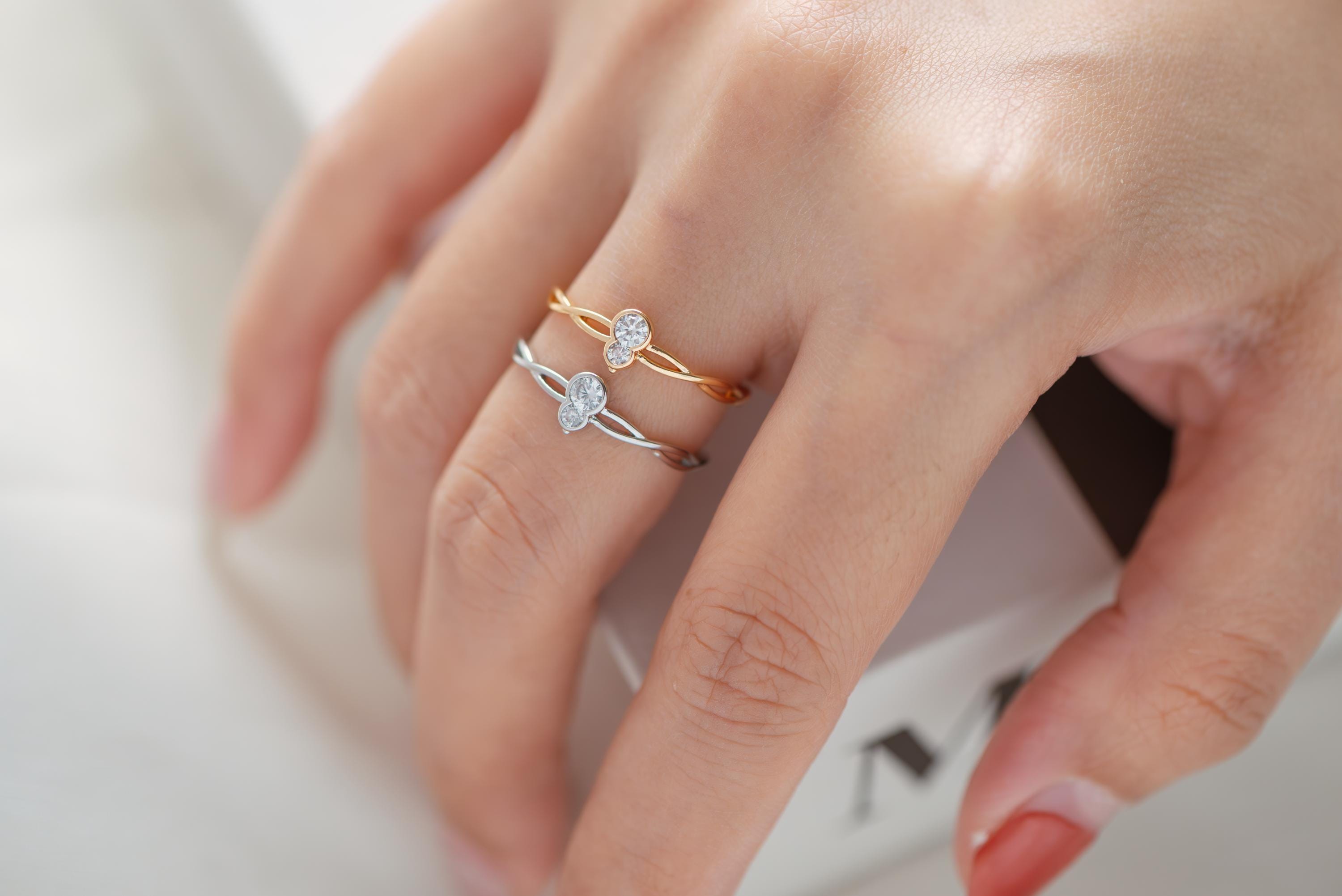 4pcs CZ Pave Gold/ Silver Gourd Ring, Modern Style Ring, Fashion Rings, Dainty Rings, Adjustable Ring (#JZ-008)