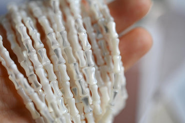 White Mother of Pearl Shell Tube Beads 8x4mm, Top Drilled Bar MOP beads -(BK-009) Full strand