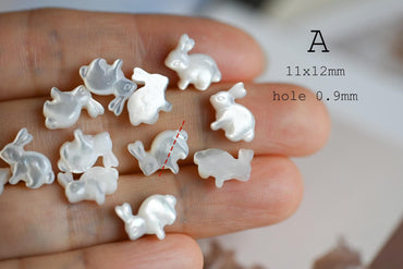 4pcs Single-Sided Carved Shell Beads, Mother of Pearl Animal & Sea Shapes for DIY Bracelet, Handmade Jewelry (BK-006)