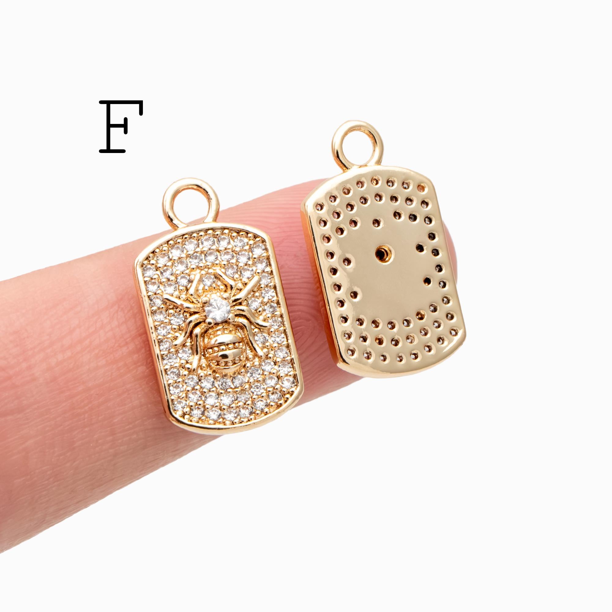 4pcs Spider Pendant Charm for Earrings and Necklaces - Arachnid Jewelry Making (GB-672)