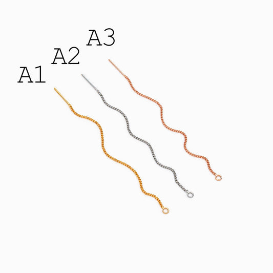 10pcs Gold/ Silver/ Rose Gold Ear Threader Earrings, Earwire Thread with Jump Ring, Color Not Easily Tarnish (GB-333)