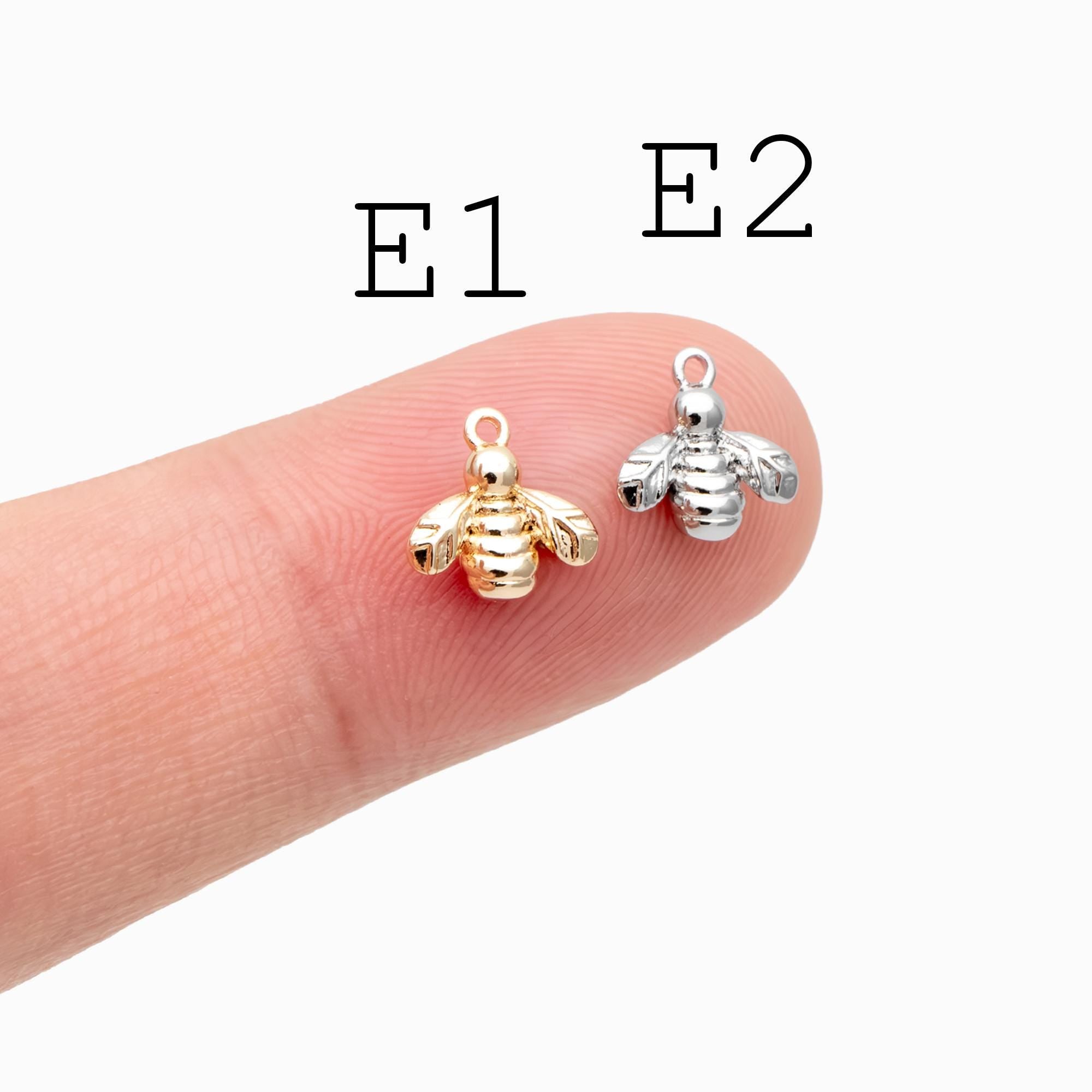 10pcs Gold/ Silver Bee Charm Jewelry Making, Insect Theme Supplies (GB-3093)