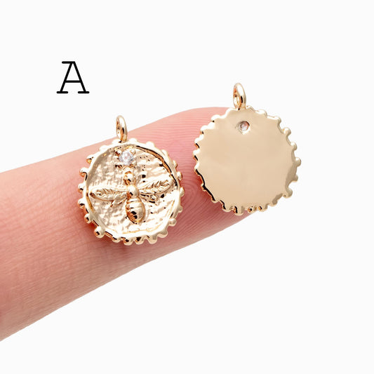 10pcs Gold/ Silver Bee Charm Jewelry Making, Insect Theme Supplies (GB-3093)