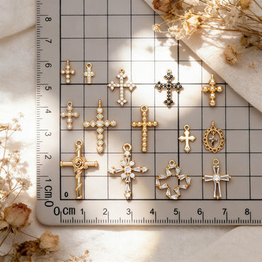 4pcs Cross Charm, Tiny Cross Charm, Cross Pendant, Cross Necklace Charm(GB-2731)