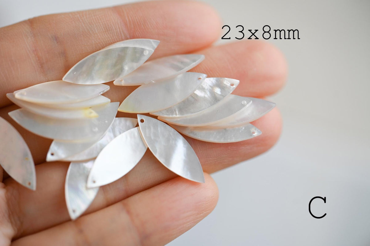 10pcs White Mother of Pearl Pendants, Geometric Shell Charms for DIY Earrings, Necklaces, Handmade Jewelry (BK-003)