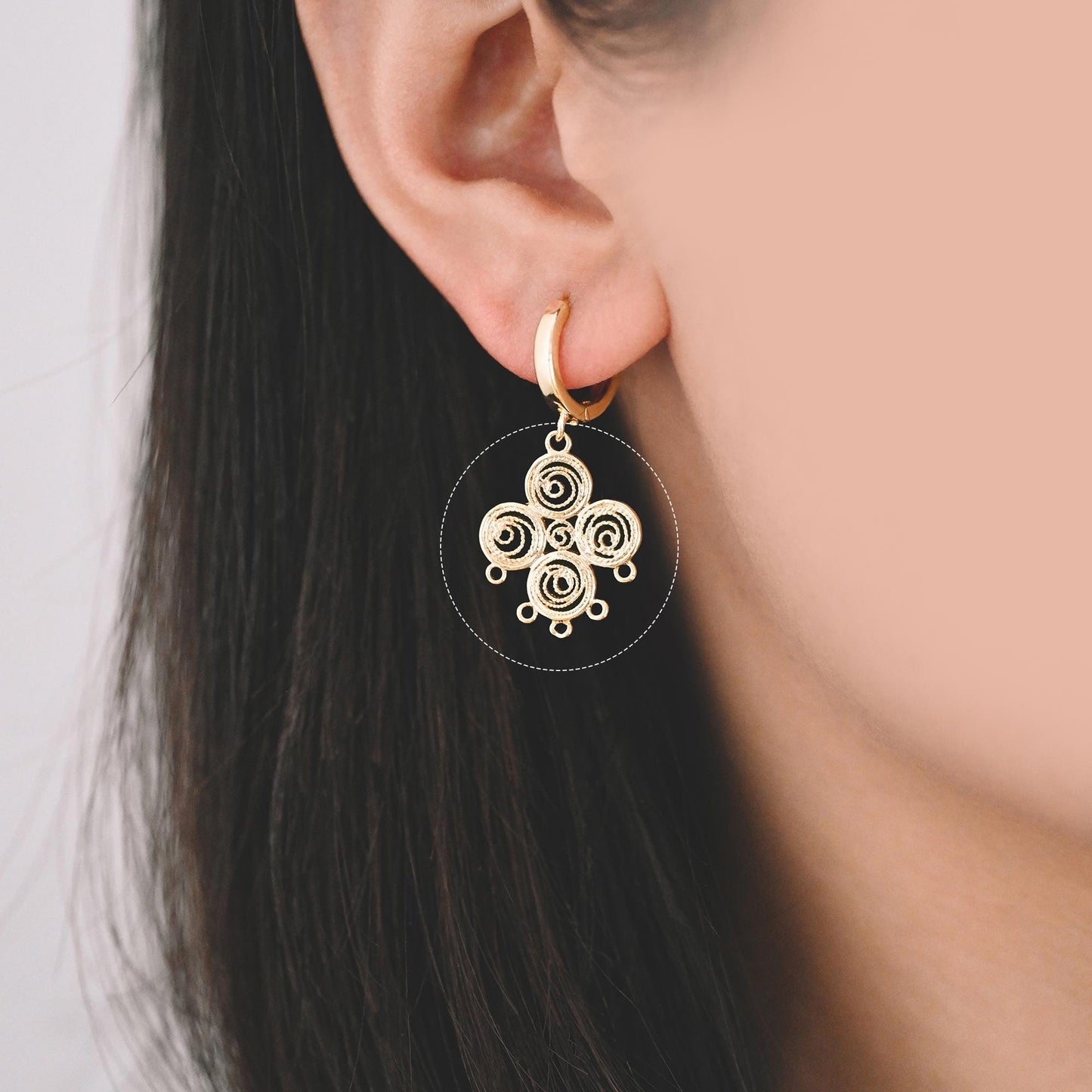 10pcs Gold Rhombus Geometric Charms: Geometric Brass Connector Pendants (GB-3091)