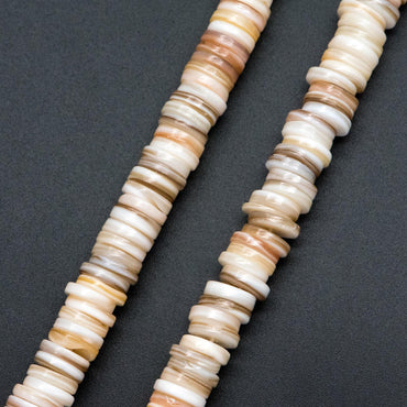 Natural Shell Coin Beads, Round Disc Spacer Beads 10mm, Beach Jewelry Supplies (BK-031)