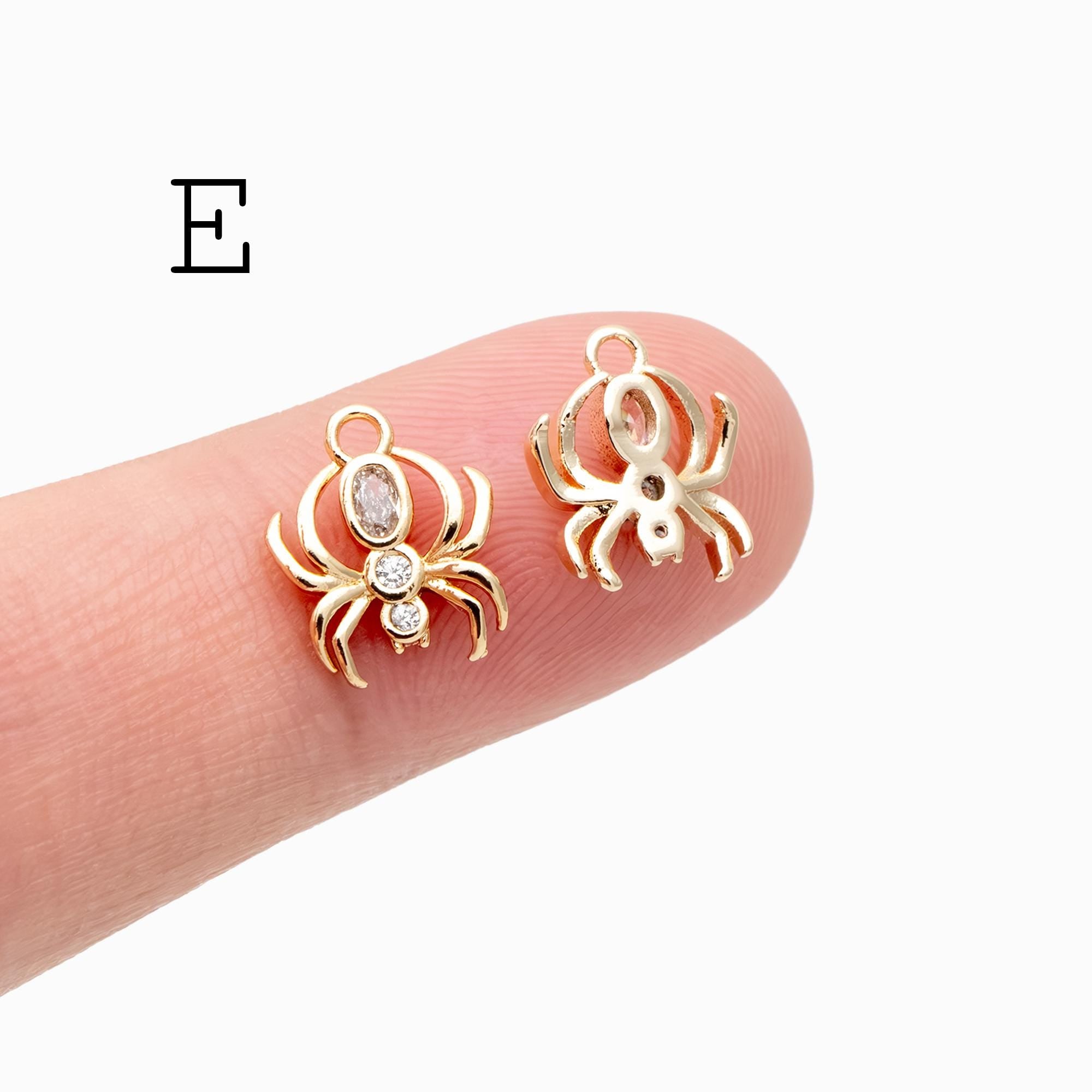 4pcs Spider Pendant Charm for Earrings and Necklaces - Arachnid Jewelry Making (GB-672)