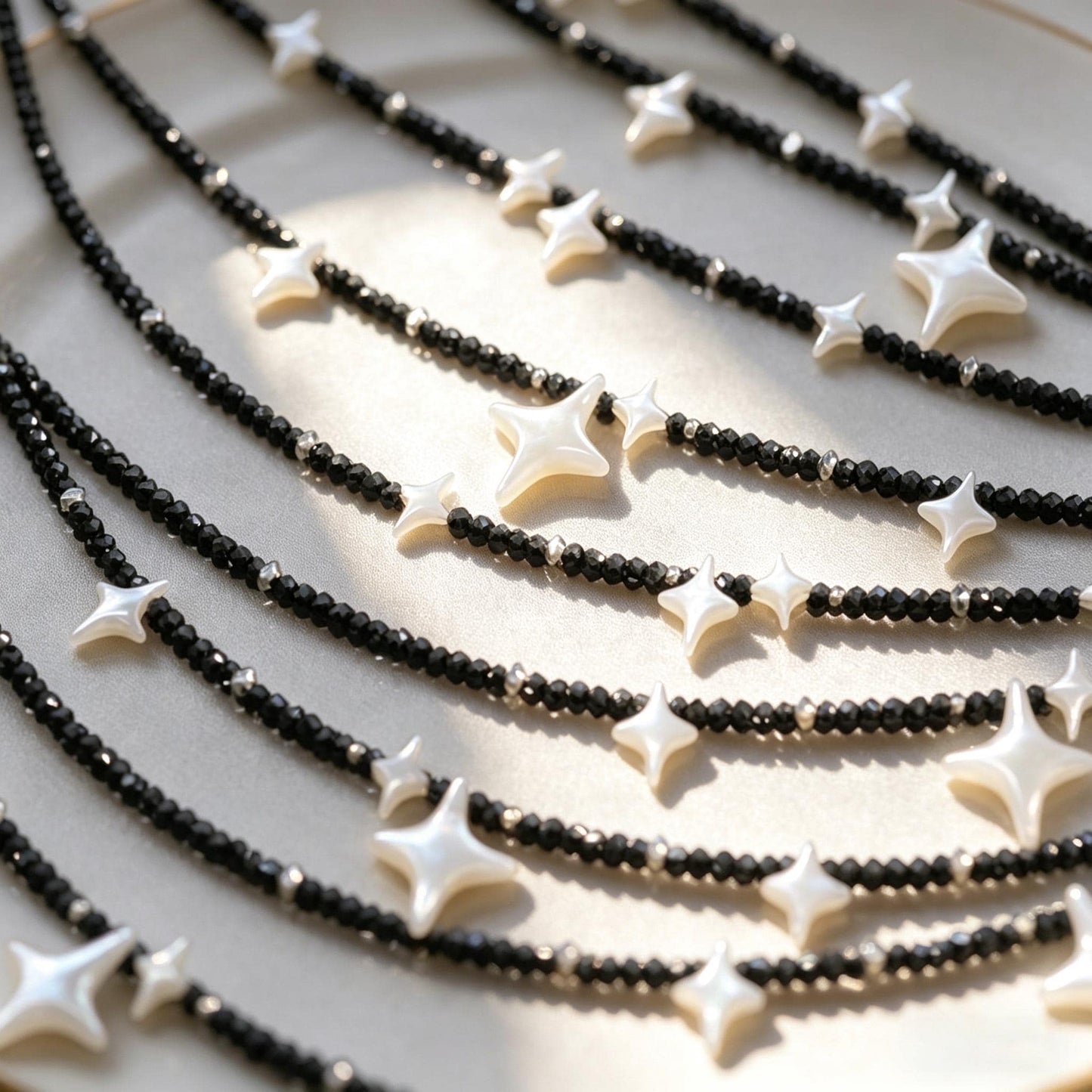 4pcs Moon & Star Mother of Pearl Beads, Celestial DIY Jewelry Supplies, Crescent and Cross Beads, Bracelet Necklace Earring Making (BK-037)