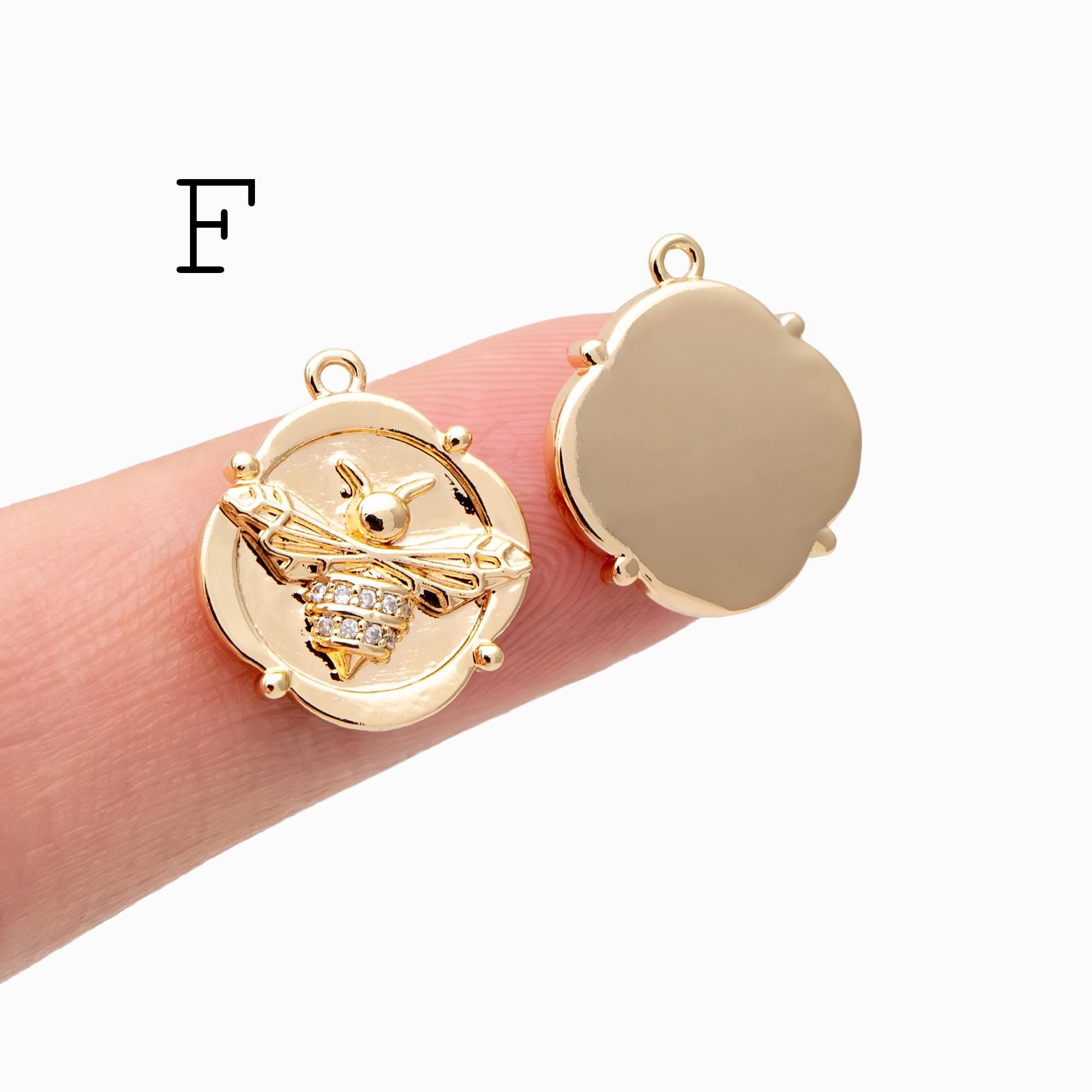 10pcs Gold/ Silver Bee Charm Jewelry Making, Insect Theme Supplies (GB-3093)