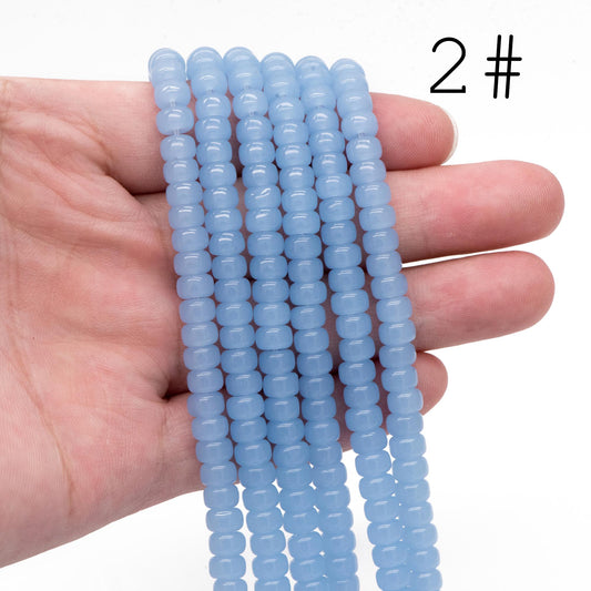 95pcs Smooth Rondelle Glass Beads, 6x4mm, Candy Color Crystal Beads (GM-044)