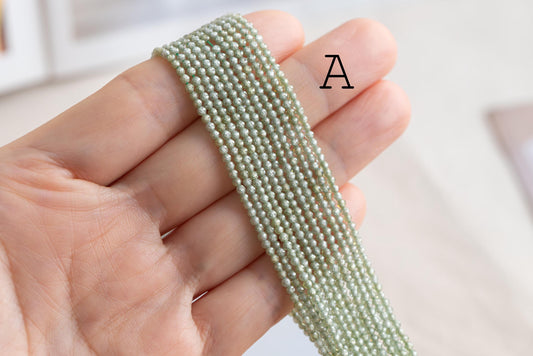 2mm Colorful Zircon Faceted Beads, Tiny Gemstone Beads, Natural Stone Beads for Jewelry Bracelet Making DIY, Full 14.5 Inch Strands (TR-008)