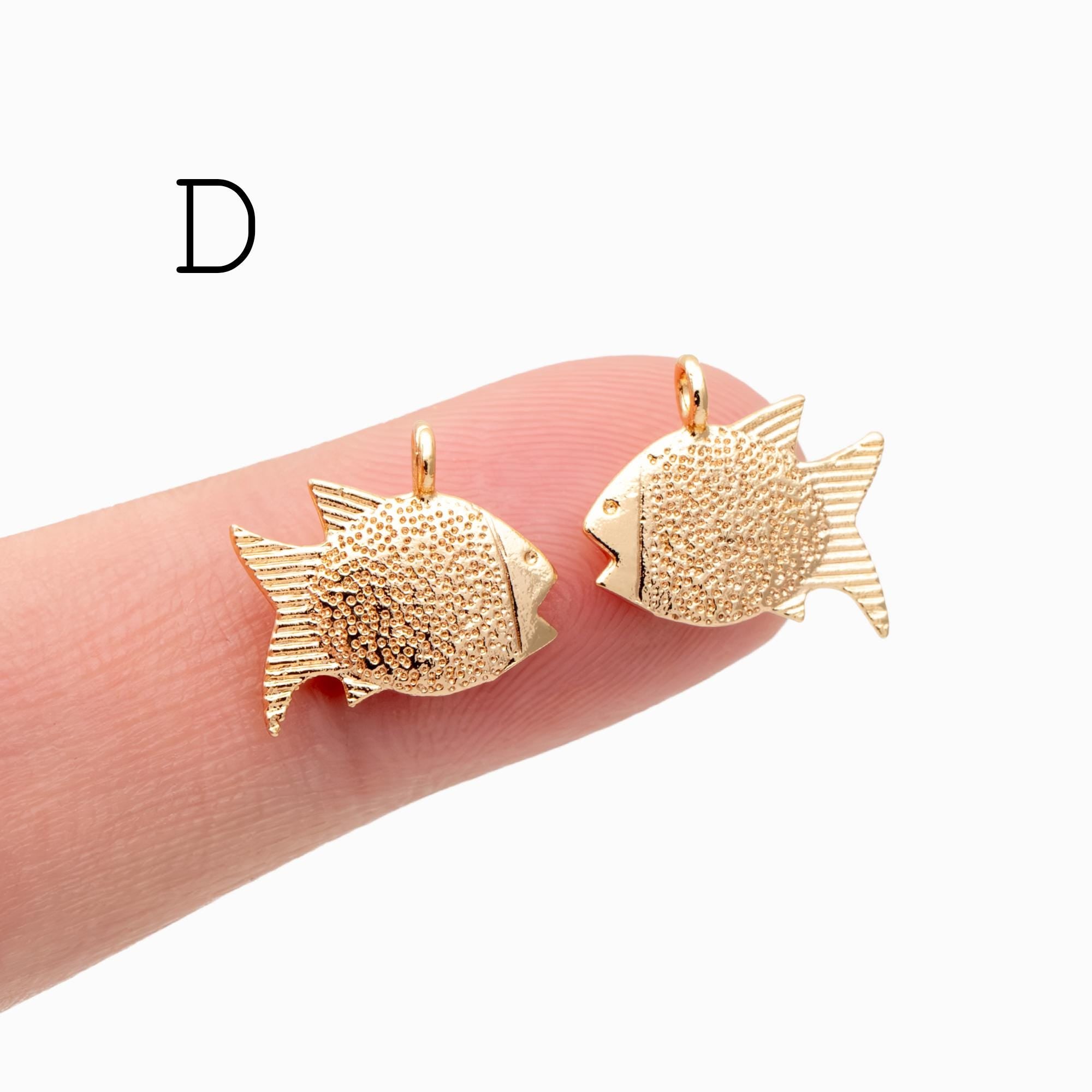 10pcs Gold Ocean Charms, 18K Gold plated Brass Beach Charms, DIY Supplies Wholesale (GB-3936)