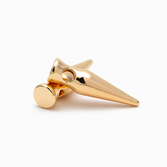 4pcs Gold plated Brass Bullet-shaped Charms 15x4mm, Arrow DANGLE Pendants (GB-2416-D)