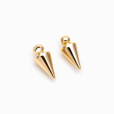 4pcs Gold plated Brass Bullet-shaped Charms 11x5mm, Arrow DANGLE Pendants (GB-2416-A)