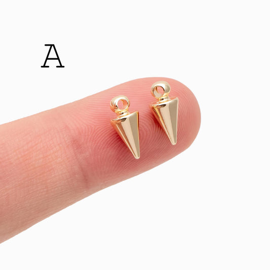 4pcs Gold/ Silver Tone Drop Charm, Minimalist DIY Jewelry, Modern Pendants for Necklaces & Earrings (GB-2416)