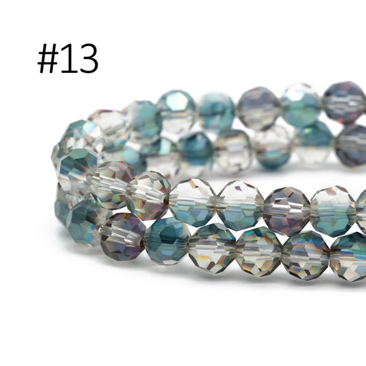 95pcs Round Faceted Crystal Glass Beads 6mm Rose Gold- (32QZ-06)