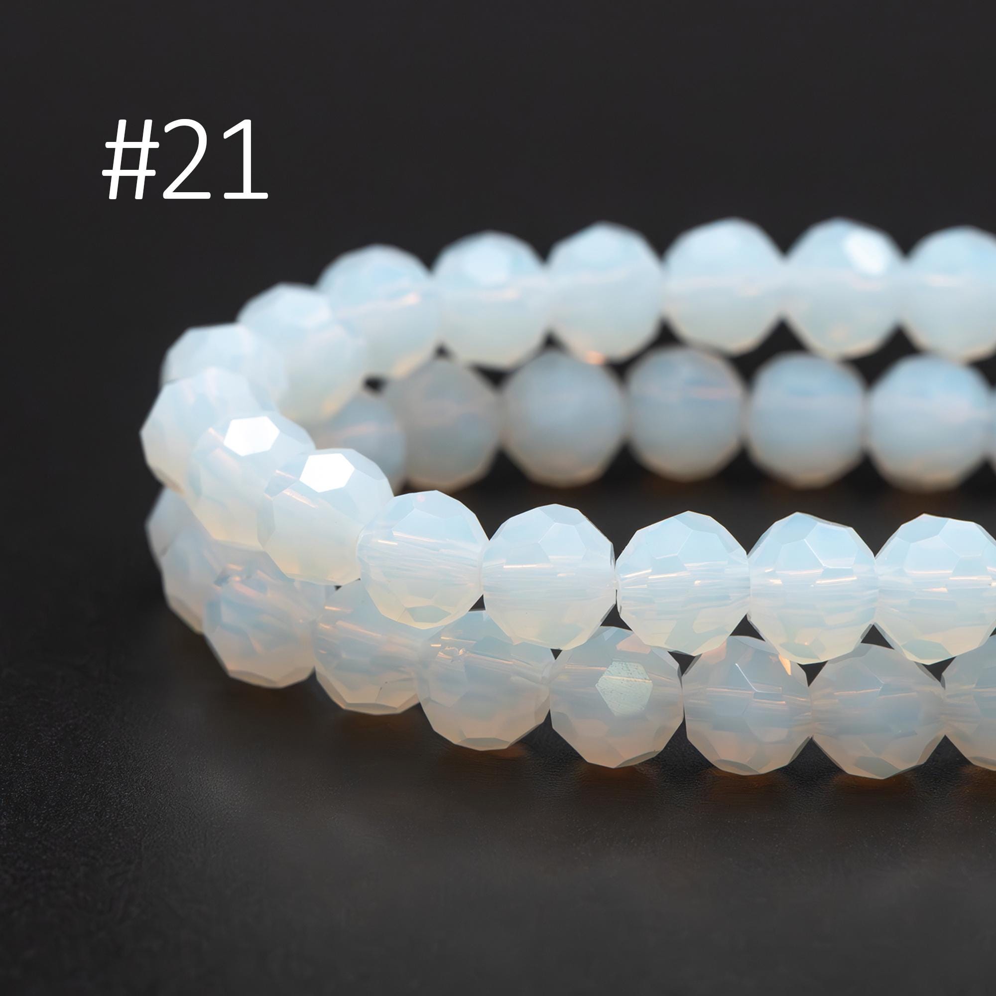 95pcs Round Faceted Crystal Glass Beads 6mm Rose Gold- (32QZ-06)
