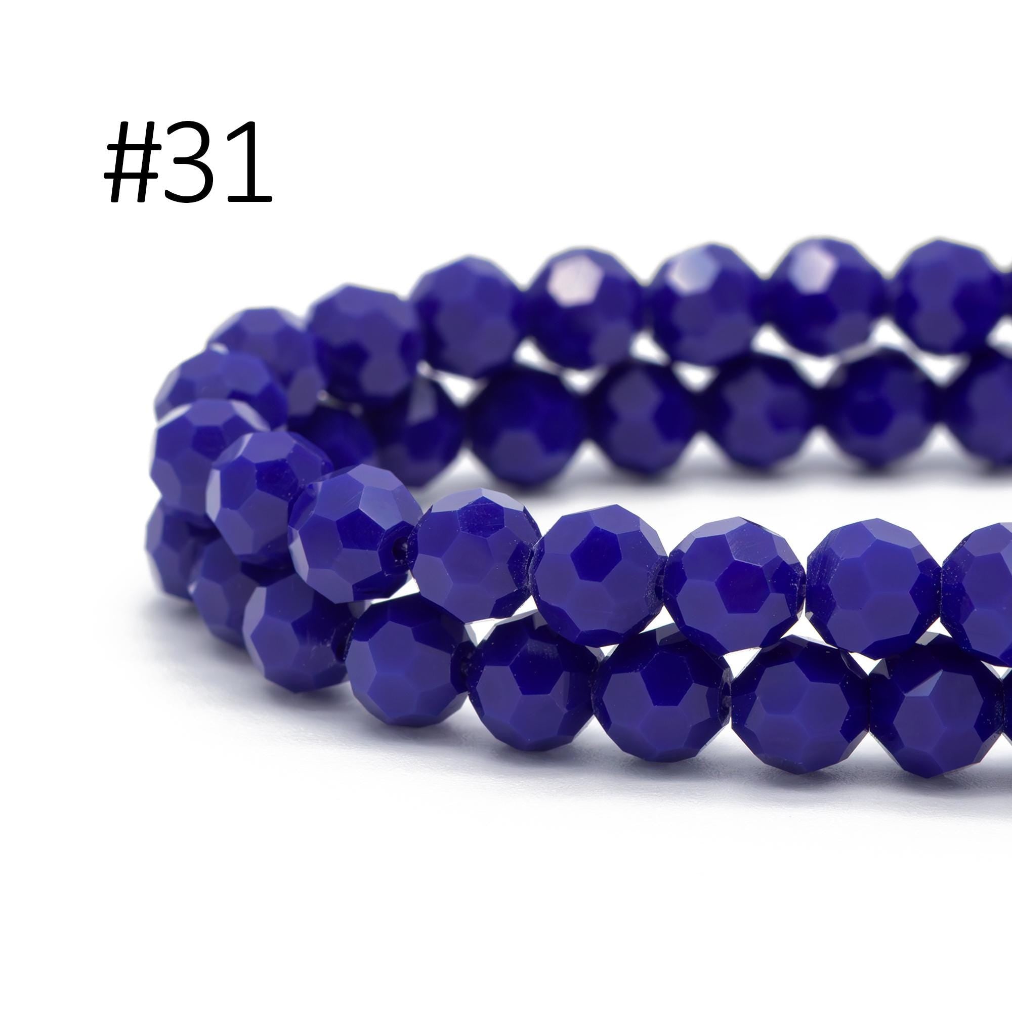 95pcs Round Faceted Crystal Glass Beads 6mm Rose Gold- (32QZ-06)