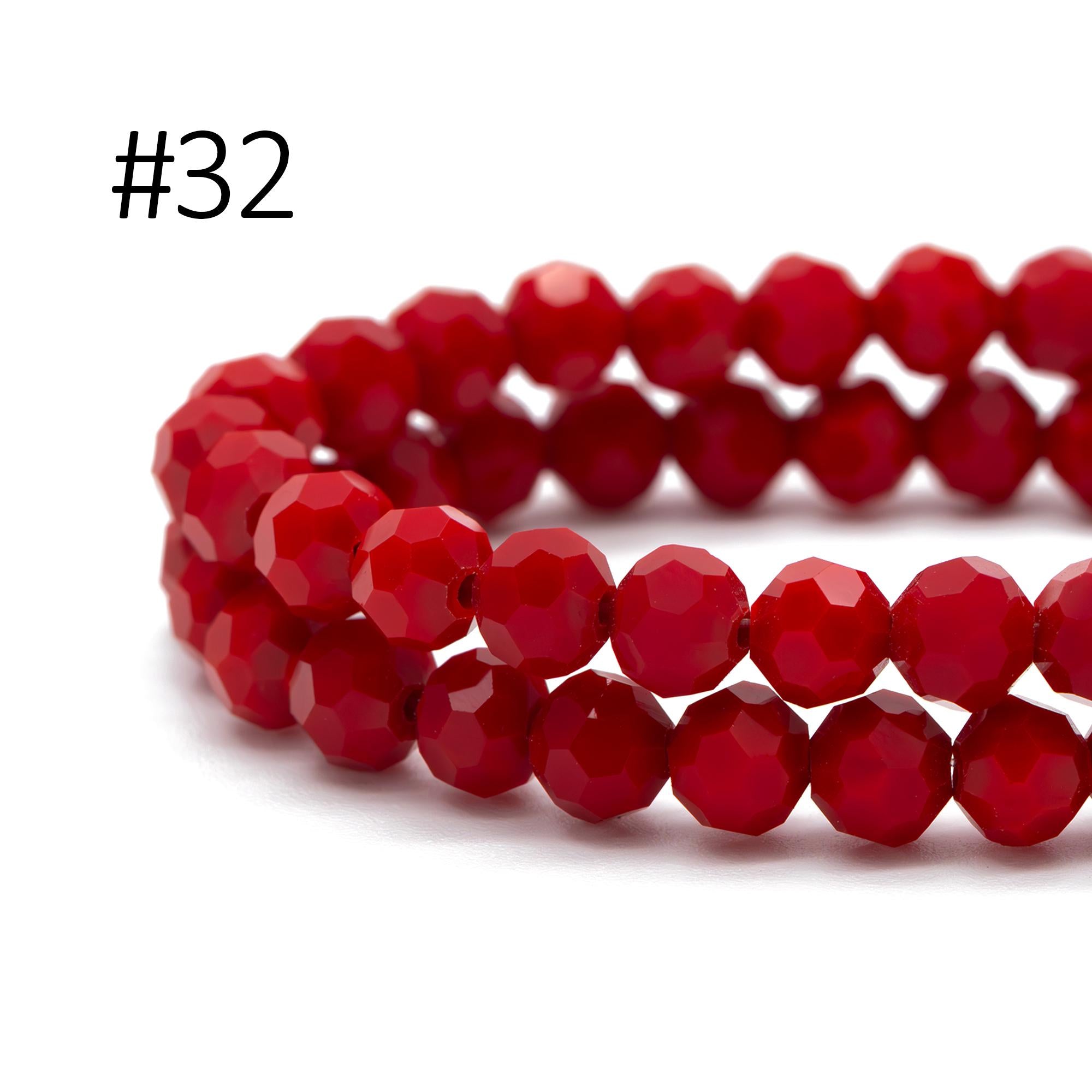 95pcs Round Faceted Crystal Glass Beads 6mm Rose Gold- (32QZ-06)