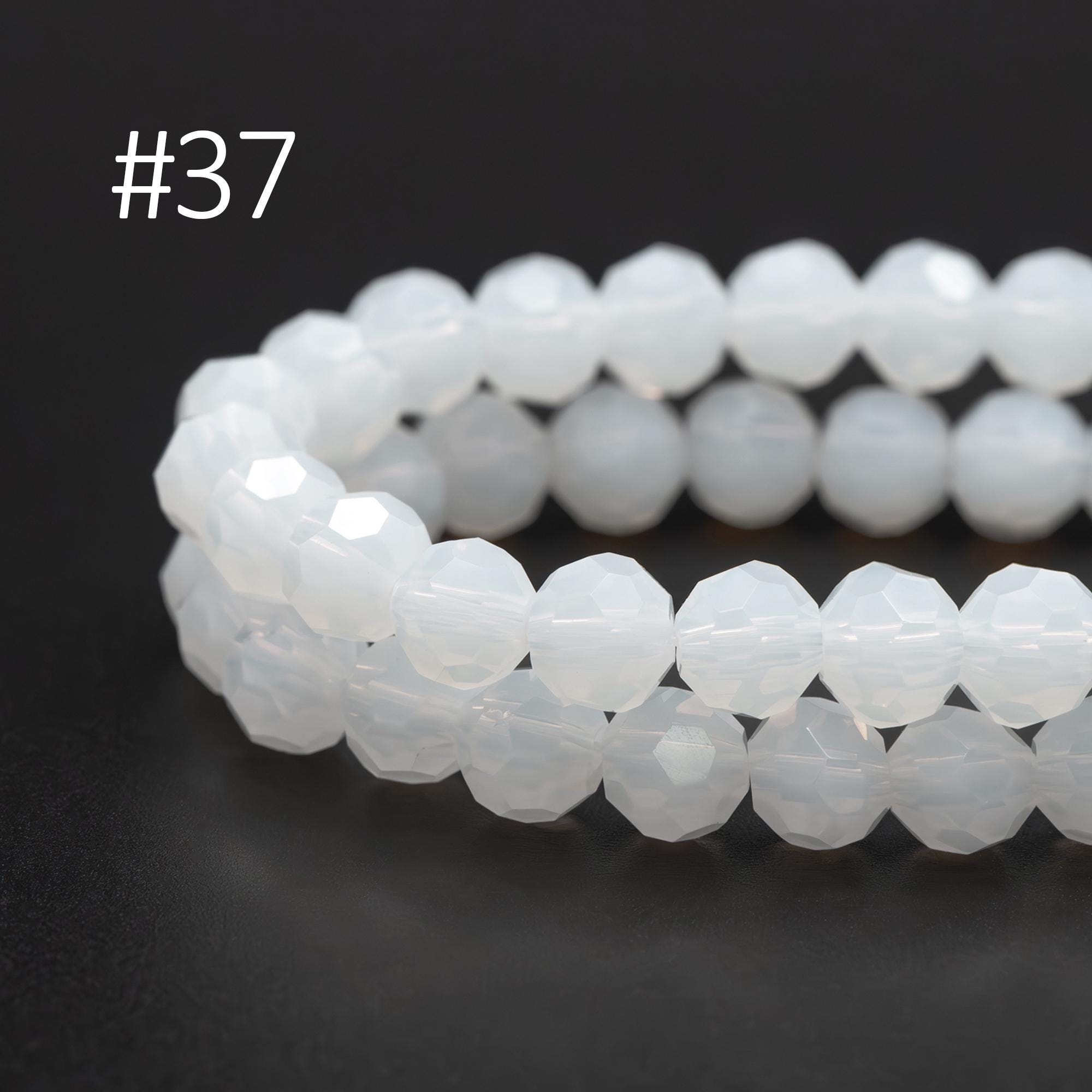 95pcs Round Faceted Crystal Glass Beads 6mm Rose Gold- (32QZ-06)