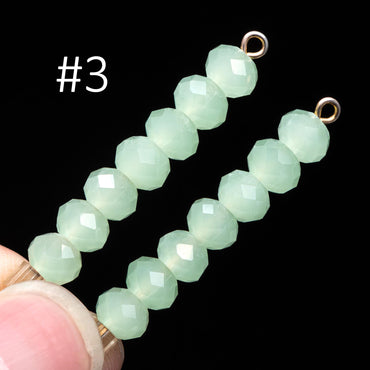 80 Beads Rondelle Crystal Glass Faceted Beads 4x6mm -(BZ06)