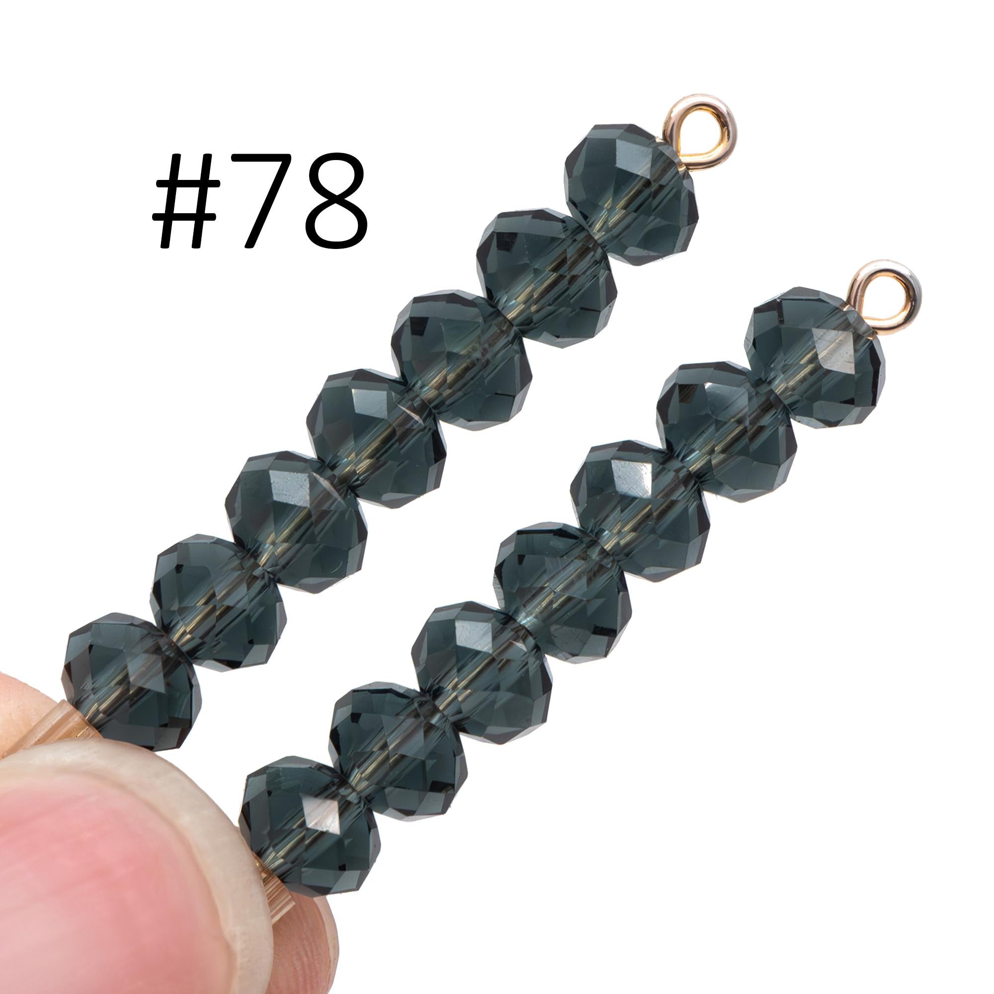 80 Beads Rondelle Crystal Glass Faceted Beads 4x6mm -(BZ06)