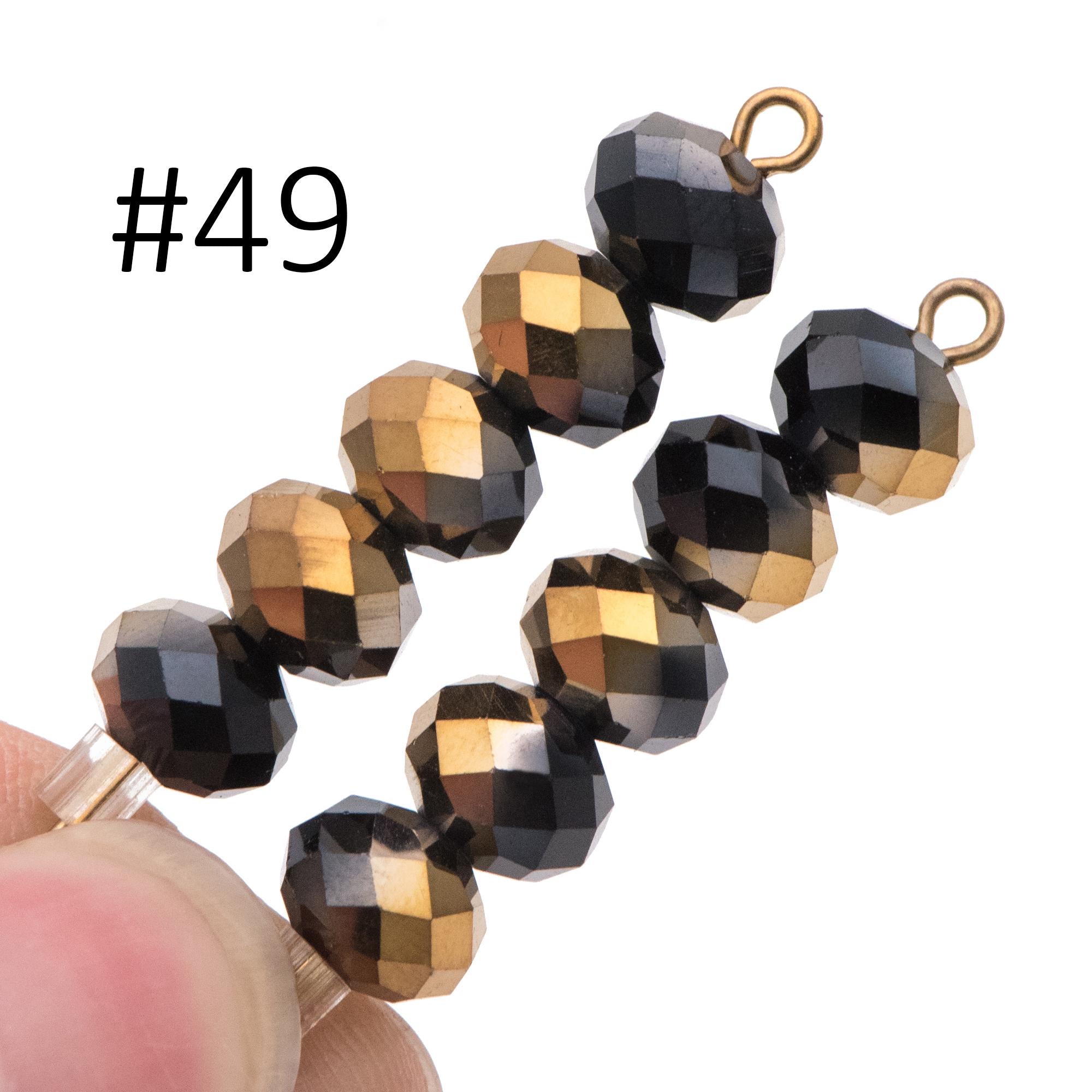65 beads- Faceted Glass Crystal Rondelle Beads,6x8mm (BZ08)