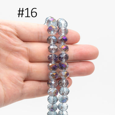 65 beads Rondelle Crystal Glass Faceted beads 8x10mm (BZ10)