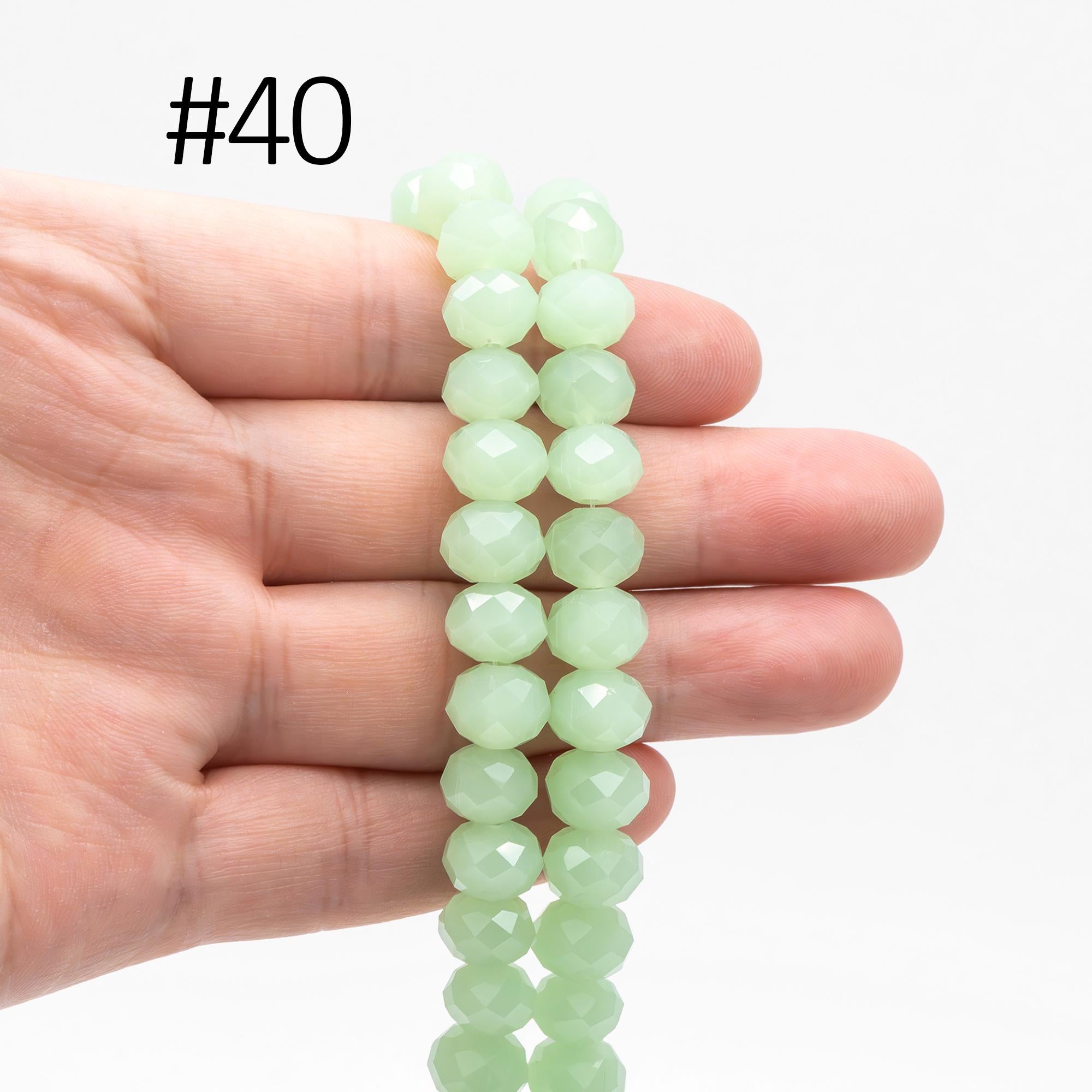65 beads Rondelle Crystal Glass Faceted beads 8x10mm (BZ10)