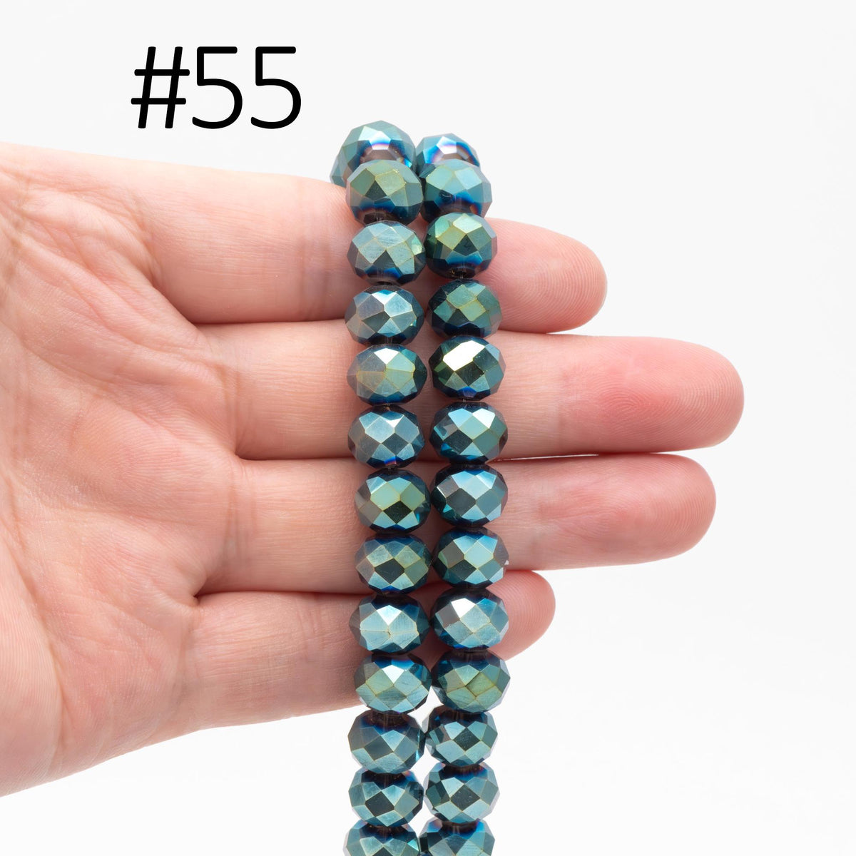 65 beads Rondelle Crystal Glass Faceted beads 8x10mm (BZ10)
