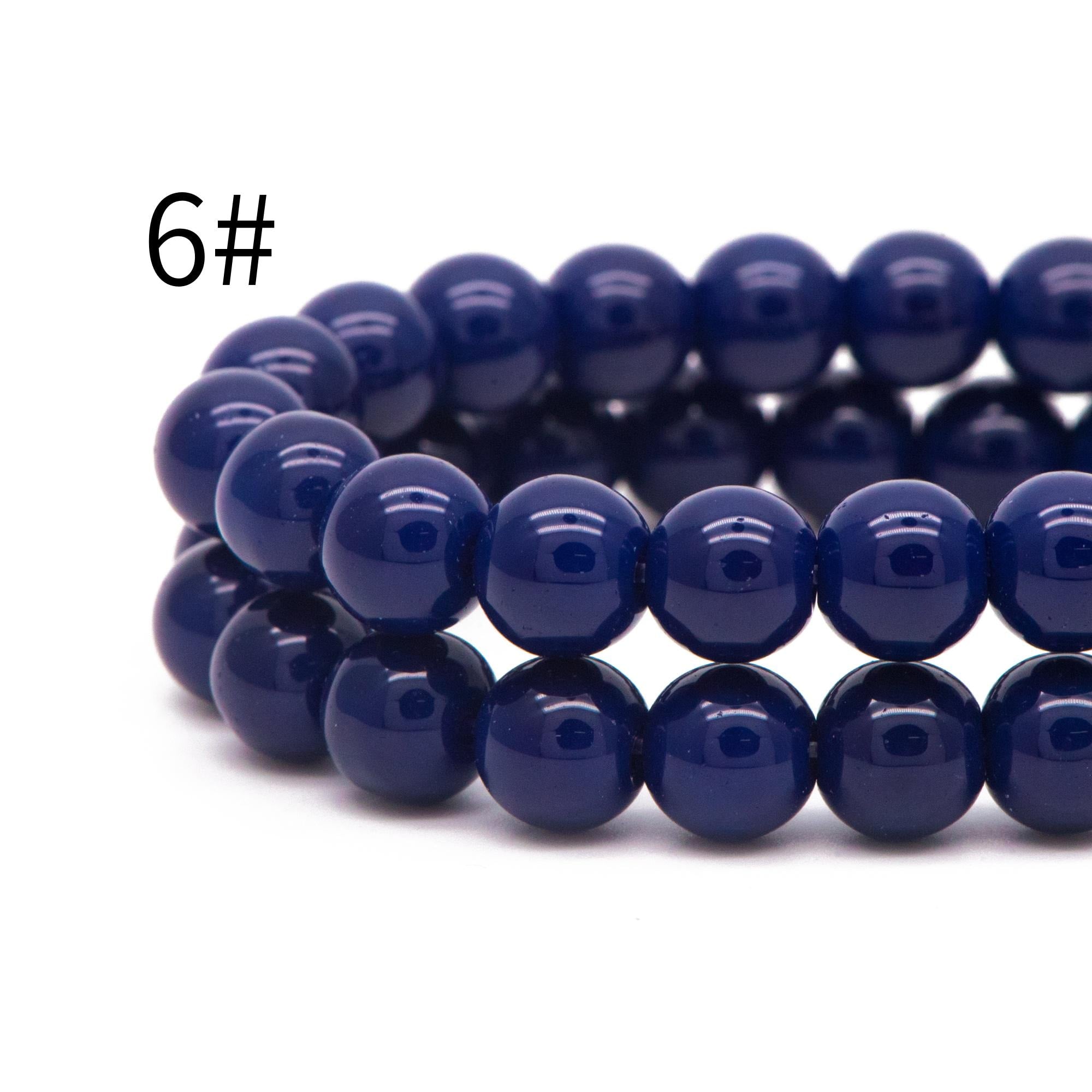 48pcs Smooth Round Glass beads 8mm, Full strand (GM-041)