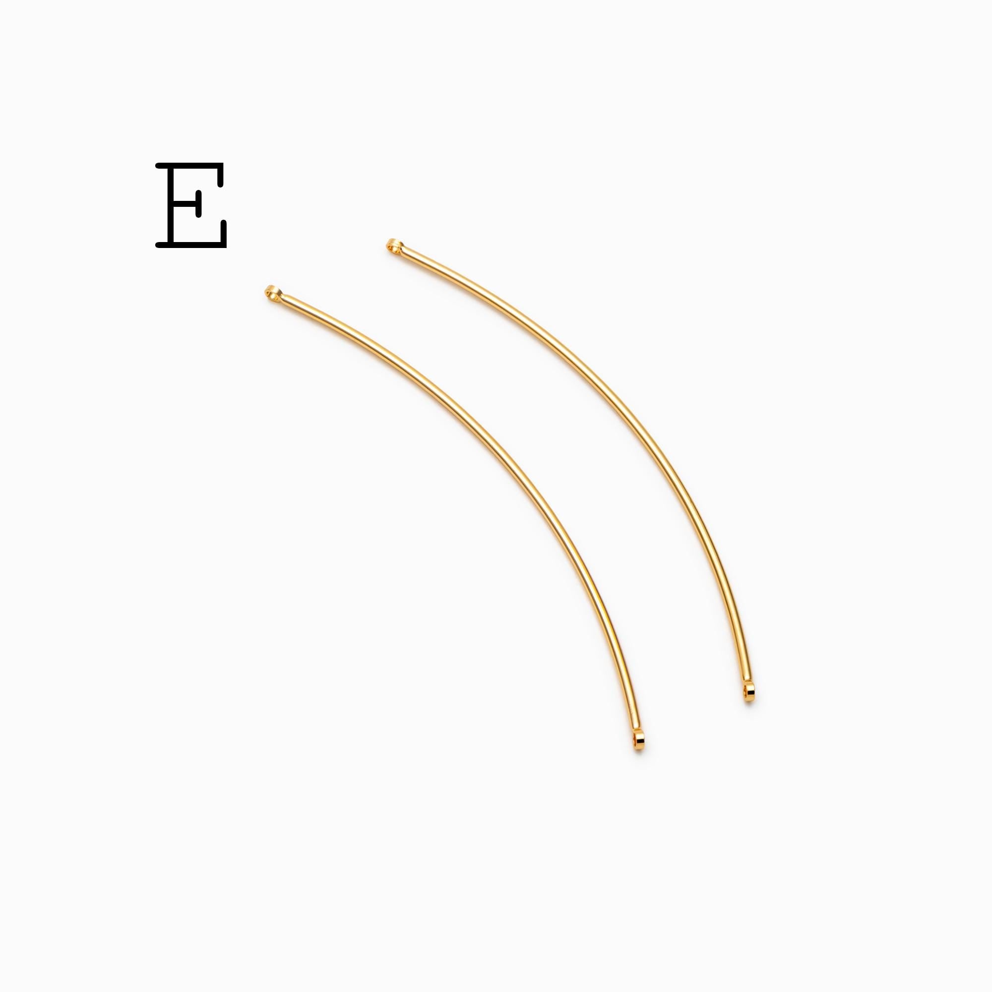 10pcs Gold/ Silver Earring Wire Charms, Gold/ Rhodium plated Brass Chain Bar Pendants, Earwire Connector Findings (GB-454)
