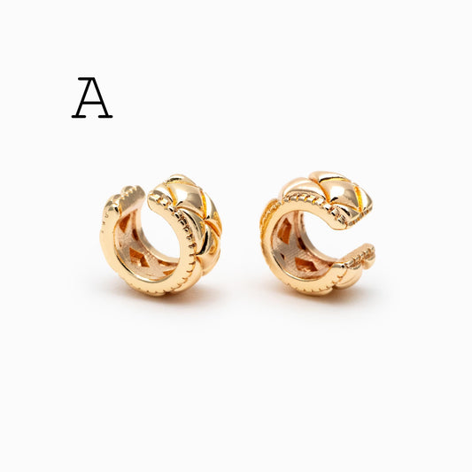 10pcs Gold Ear Cuff, Cartilage, Fake Piercing, Cartilage Ear Cuff, Ear Wrap, Earcuff (GB-2826)